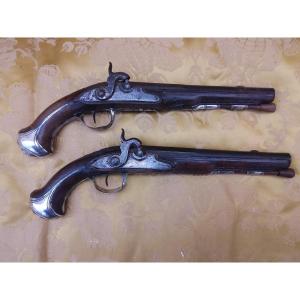 Paire De Pistolets XVIII Manufacture Royale De St étienne